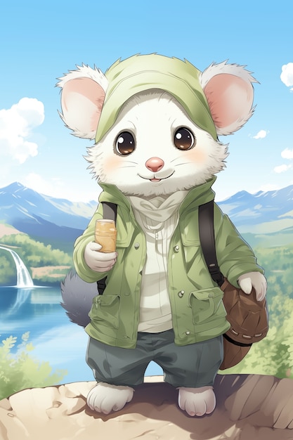 Zeichentrickfilm wie Opossum-Illustration