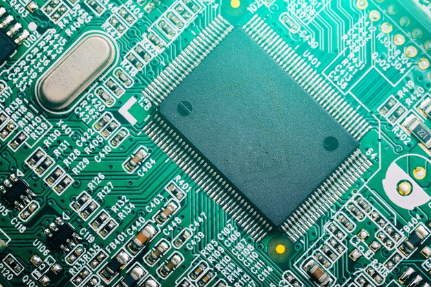 Zentraler Prozessor-Chip auf Leiterplatte, Technologie-Konzept