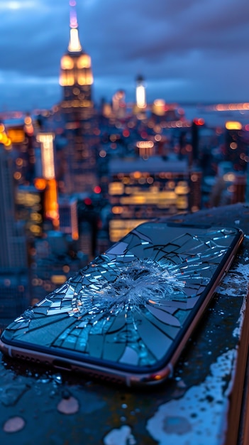 Kostenloses Foto zerstörung der smartphone-szene