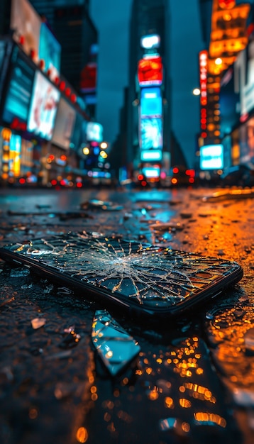Kostenloses Foto zerstörung der smartphone-szene