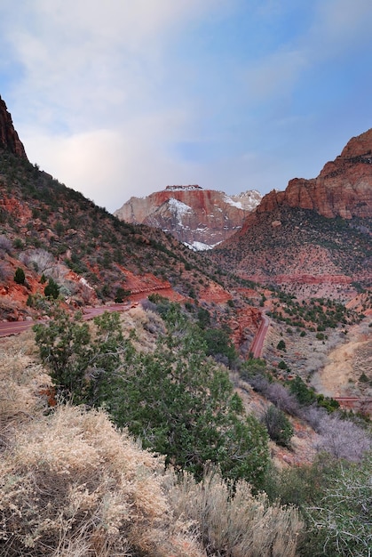 Kostenloses Foto zion-nationalpark im winter