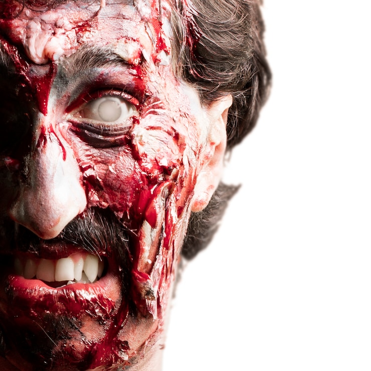 Kostenlose Foto zombie mit einem weißen auge