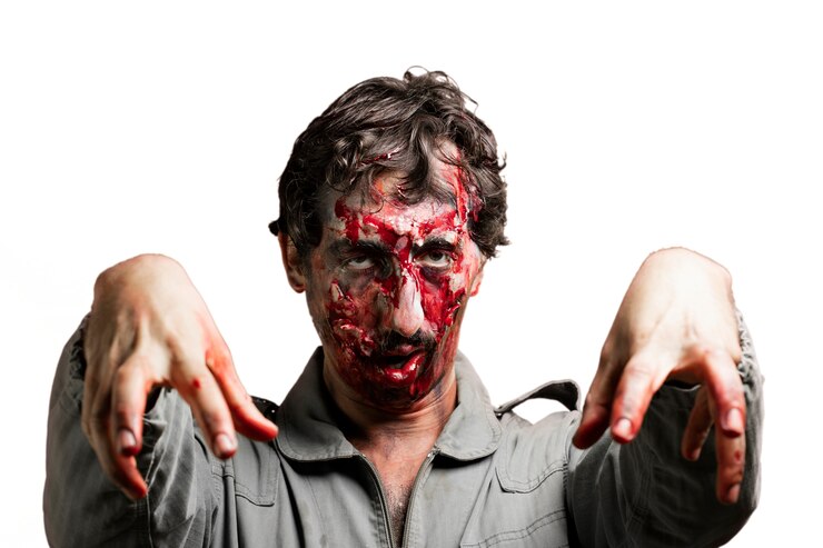 Kostenlose Foto zombie mit erhobenen armen