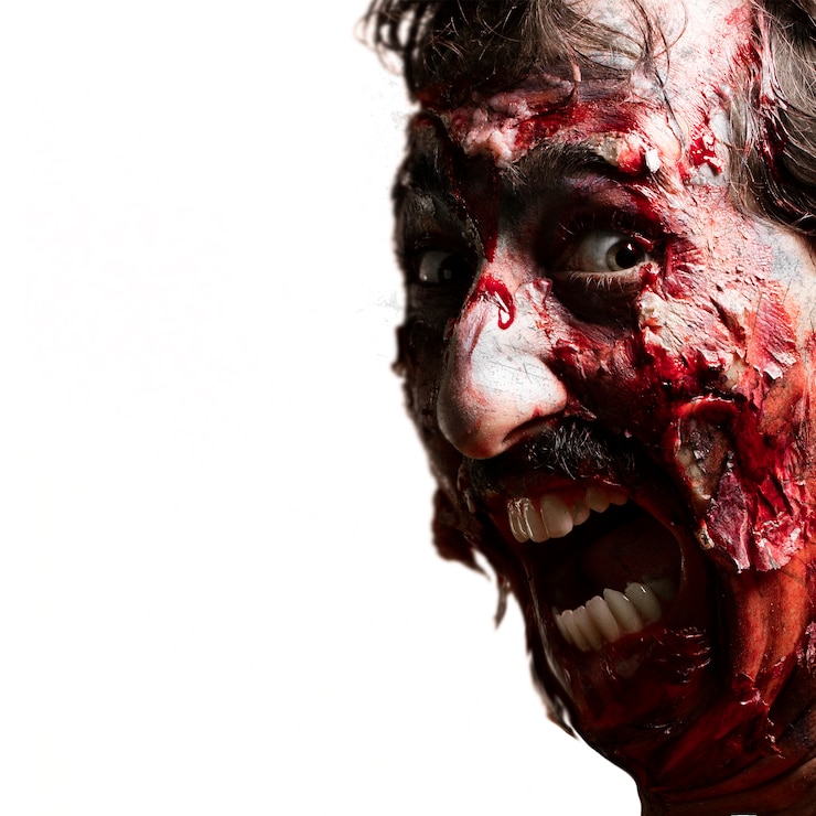 Kostenlose Foto zombie mit offenem mund