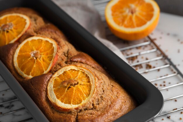 Zusammensetzung des gesunden Rezepts mit Orangen