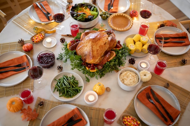 Zusammensetzung des köstlichen Thanksgiving Day Dinners