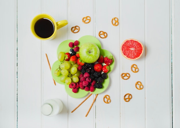 Zusammensetzung von Obst und Getränken