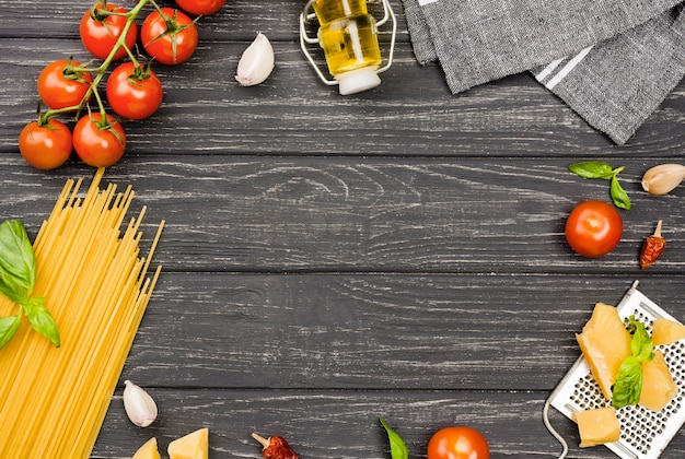 Zutaten für Spaghetti-Rahmen