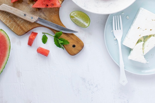 Zutaten für Wassermelonensalat