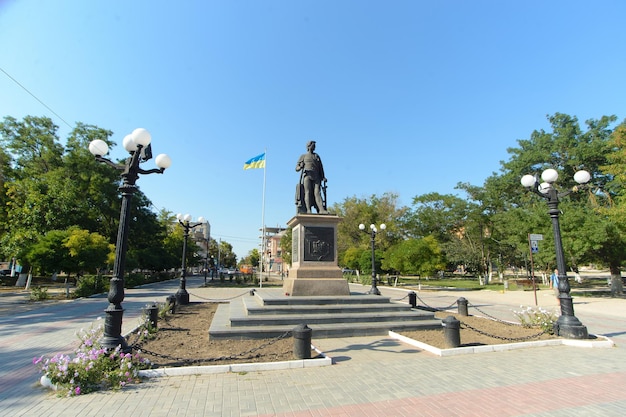 01 de setembro de 2014 a cidade de Ucrânia Kherson um monumento a Potemkin