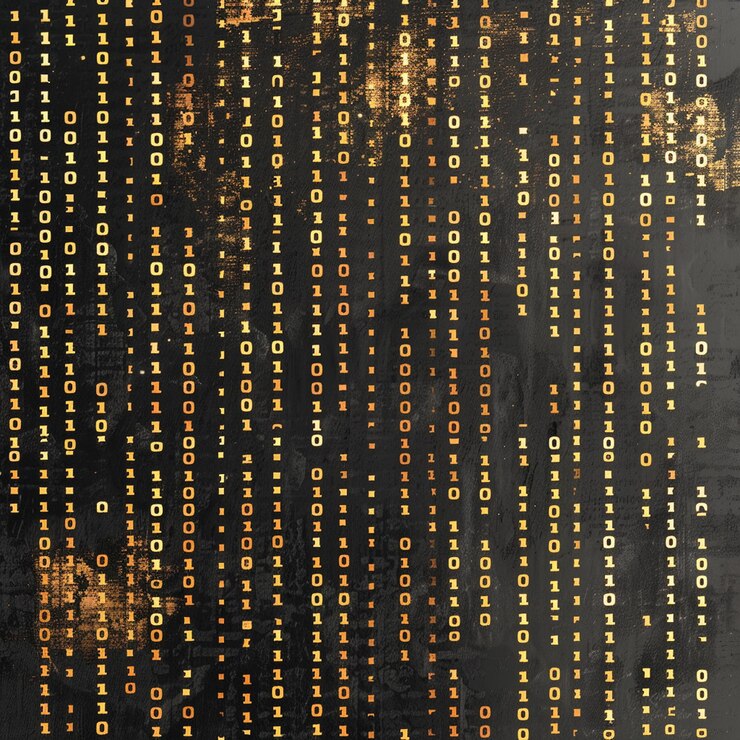 Foto 01 o código binario número patrón textura en la computadora