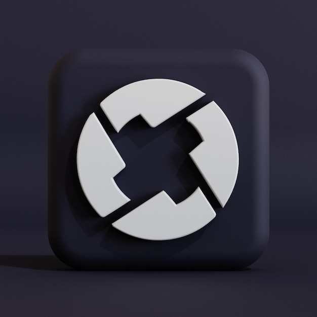 Foto 0x zrx kryptowährung symbol logo 3d-darstellung