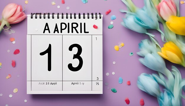 1 de abril: conceito criativo para o dia dos tolos de abril, decoração festiva, calendário do dia dos tolos