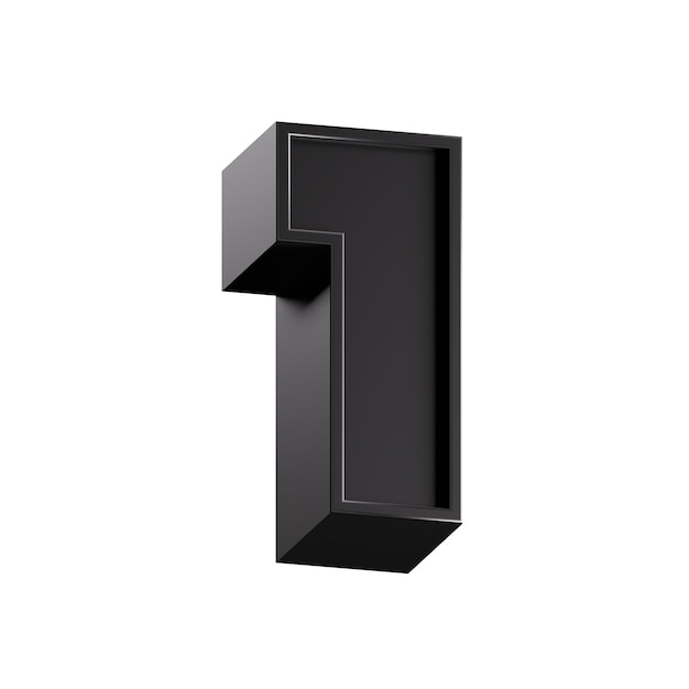 1 un número 3d renderizado personaje negro