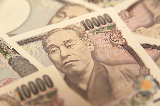 10.000 Yen Note Japanisches Geld in Nahaufnahme