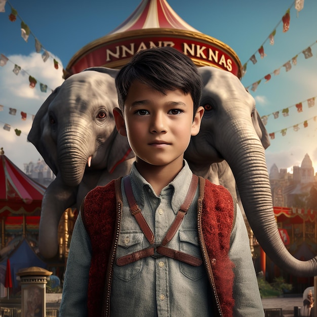 10-jähriger Junge und Kan aus Ankara liebt den Zirkus