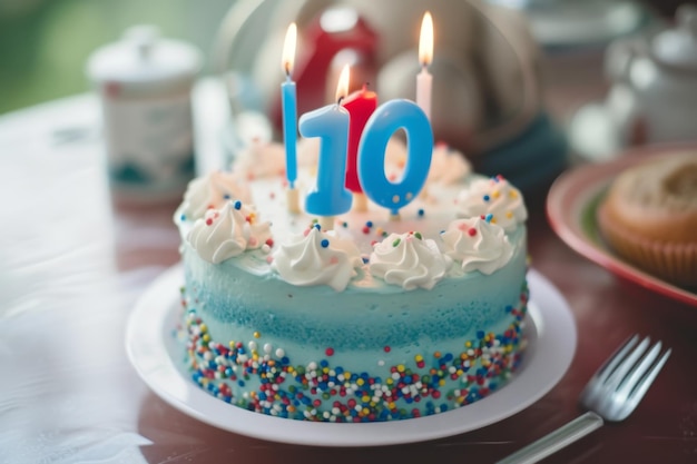 Foto 10 pastel de cumpleaños con una vela