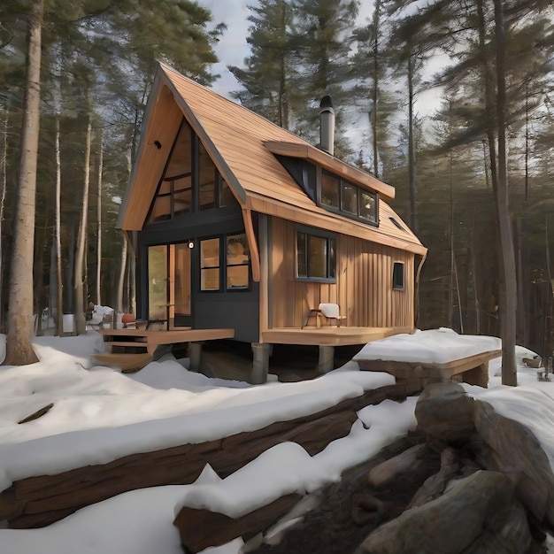 10 pequenas casas nos bosques do Maine.