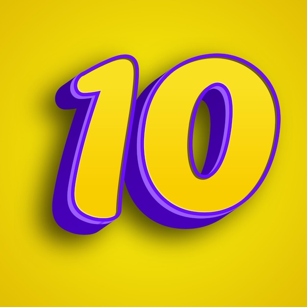 10 Typographie 3D-Design gelb rosa weiß Hintergrundfoto jpg