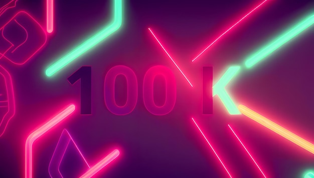 100 K Cyberpunk-Neon-Text