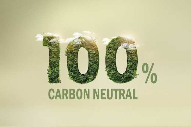 100 por cento de texto neutro em carbono com textura natural