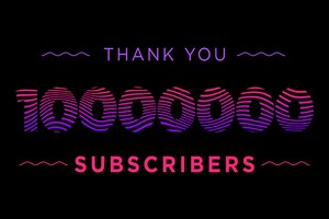 10000000 subscribers celebration greeting banner with waves design