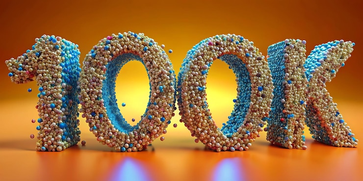 Foto 100k seguidores y conexiones de redes sociales