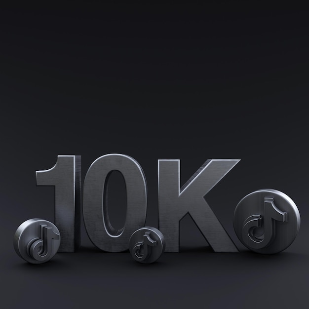 10k seguidores do tiktok ilustração renderização em 3d