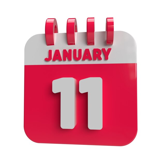 11 de enero Calendario 3D