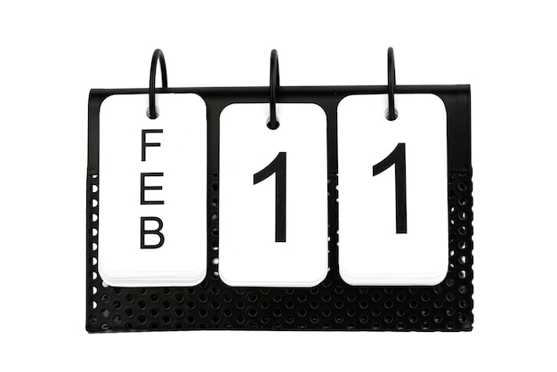 11 de febrero - fecha en el calendario de metal