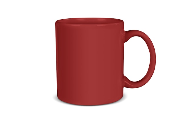 11 oz rote Kaffeetasse Mockup isoliert auf weißem Hintergrund