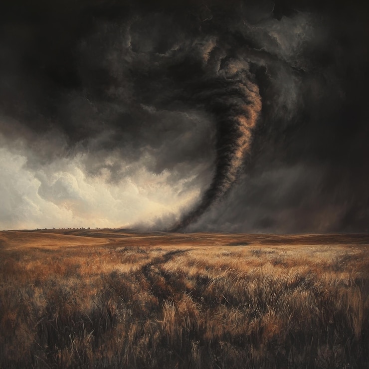 Foto 11 tornado que se forma en un campo abierto tiempo violento remolino de viento y polvo
