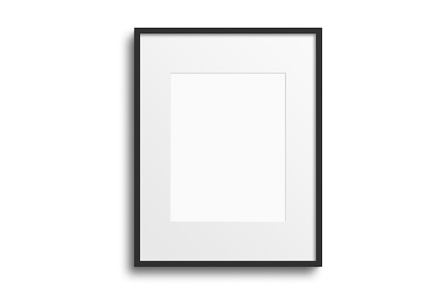 117 Maqueta de marco de imagen de retrato negro aislada en un fondo transparente