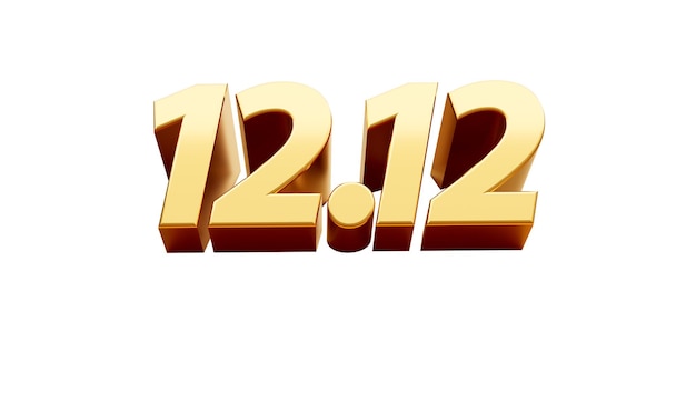 1212 Shopping Festival Sale Banner Gold Banner Vorlage Rabatt Saison Sale 3D-Darstellung