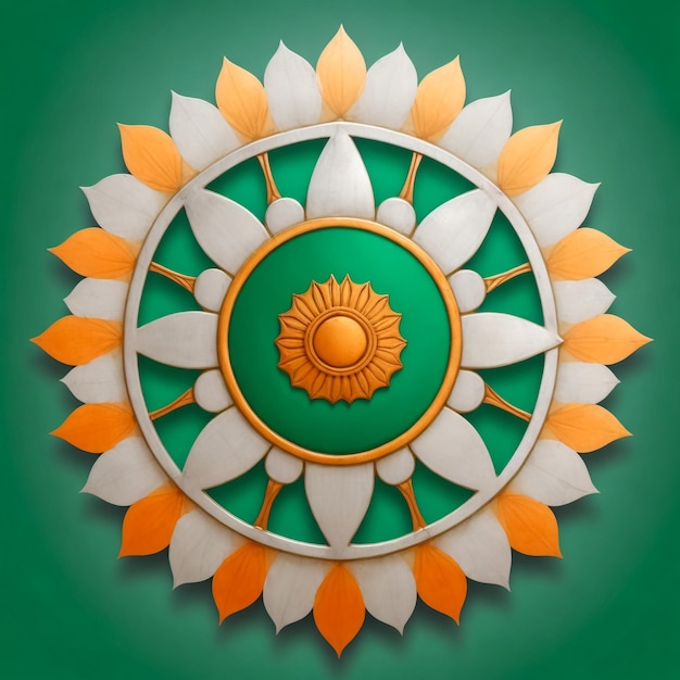 15 de agosto Diseño de pancartas del Día de la Independencia de la India con bandera en forma de flores y Ashoka Chakra