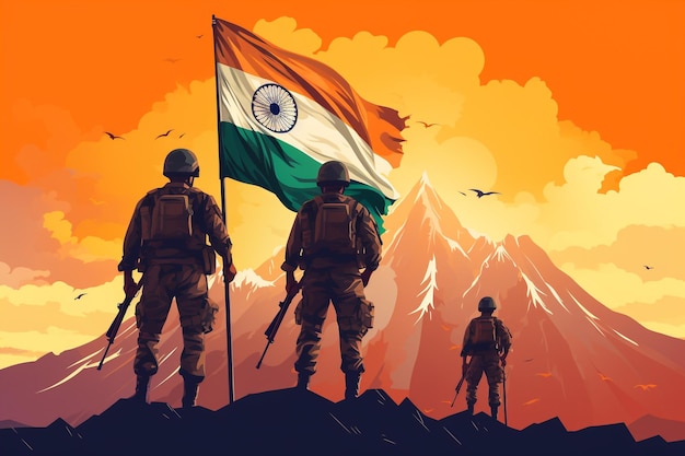 15 de agosto Feliz Día de la Independencia de la India Con la bandera de la India en la mano