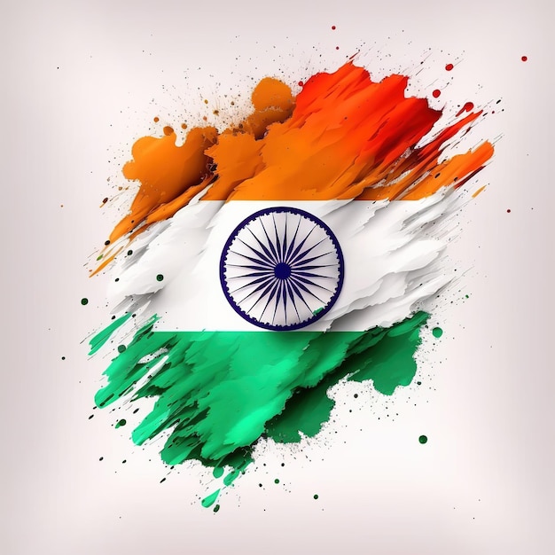 15. August Design mit indischer Flagge und indischem Denkmal für den glücklichen Unabhängigkeitstag Indiens