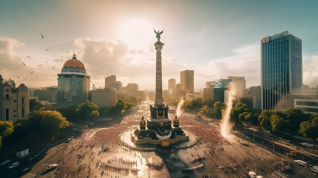 16 de setembro México Feliz Dia da Independência cartão comemorativo Fundo de celebração com balão voador