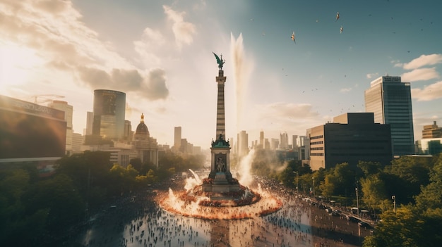 16 de setembro México Feliz Dia da Independência cartão comemorativo Fundo de celebração com balão voador