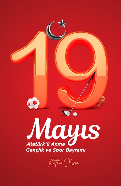 Foto 19 mayis ataturk'u anma, genclik ve spor bayrami. 19 de mayo conmemoración de ataturk, juventud y deporte.