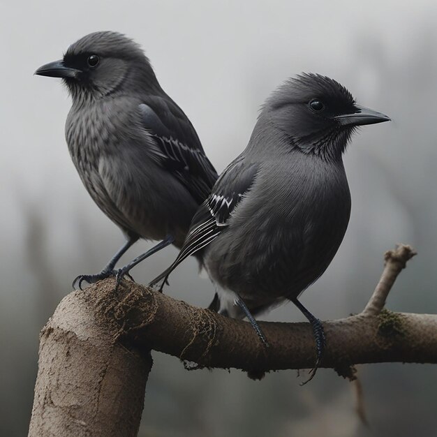 2 Las aves grises y negras