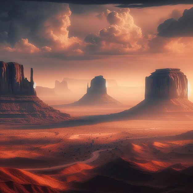 2 Buttes na Sombra em Monument Valley, Arizona