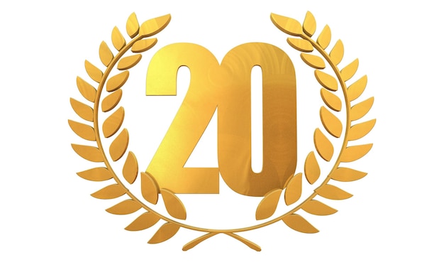 20 digitale Zahlen Jahre Jubiläum 3D-Hintergrund