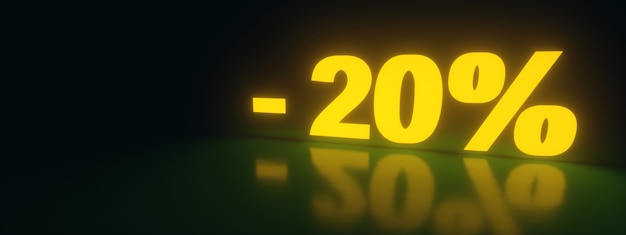 20 Rabatt Sale Promotion aus Neon