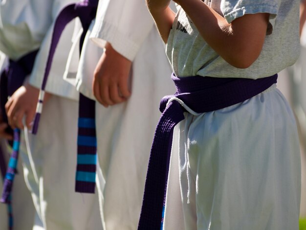 2012 JW Kim Tae Kwon Do Schulgurttest im Park.