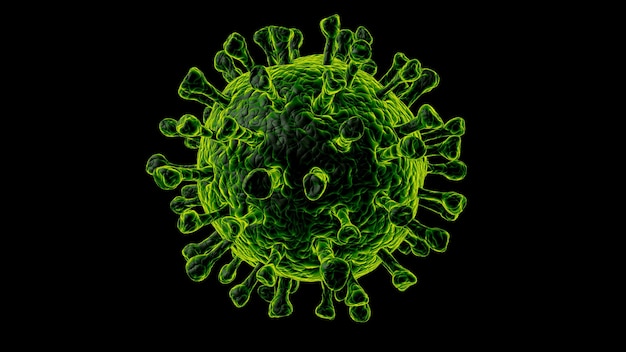 2019 brote de células del virus nCov-Corona y coronavirus.