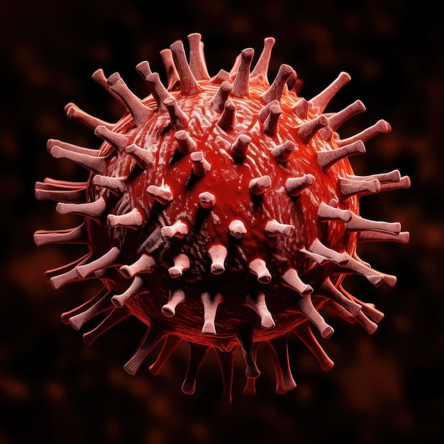 2019nCov nuevo coronavirus concepto de virus microscópico de cerca generativo Ai