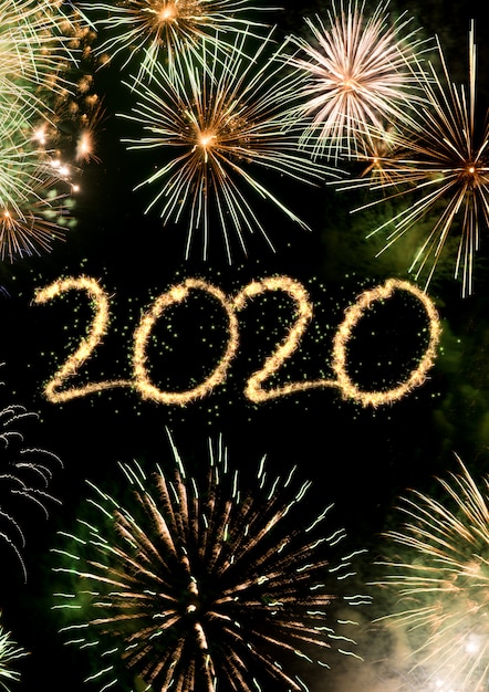 2020 Feuerwerk Hintergrund des neuen Jahres