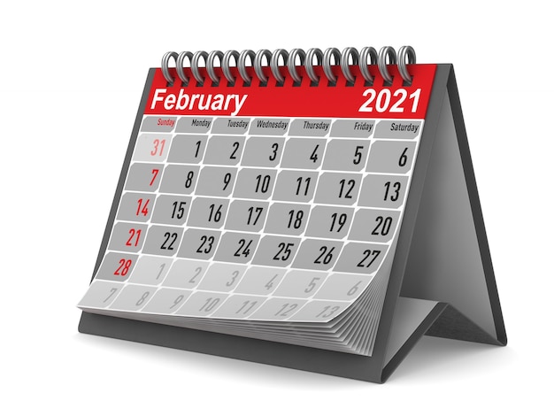 2021 año. Calendario de febrero.