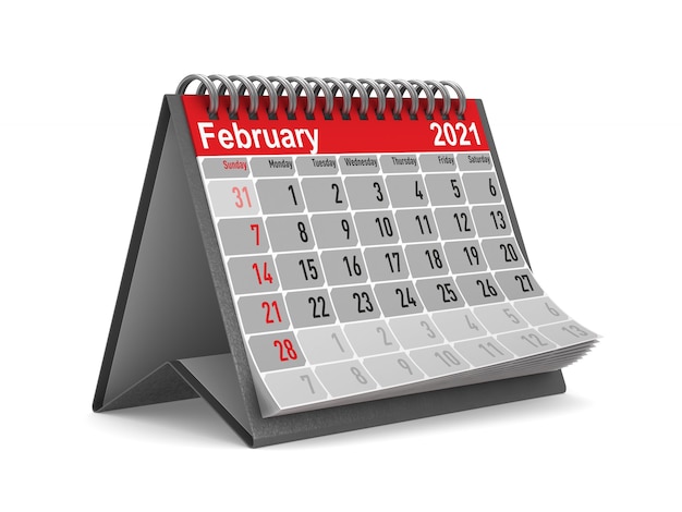 2021 año. Calendario de febrero.